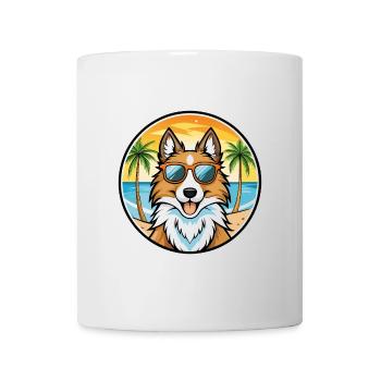 Scotch Collie Hunderasse Cartoon Sonnenbrille Strand - Tasse - Weiß - Vorne