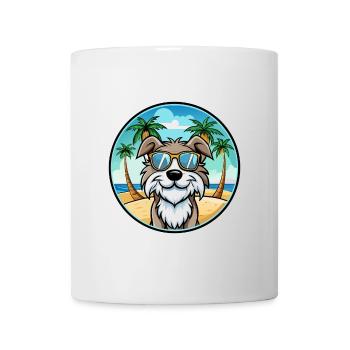 Schapendoes Chien Race Dessin Animé Lunettes de Soleil Plage - Mug blanc - blanc - Devant