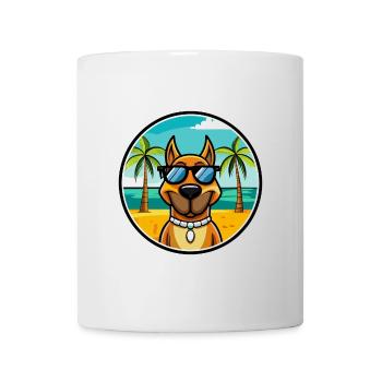 Chien de chasse serbe race dessin animé lunettes de soleil plage - Mug blanc - blanc - Devant