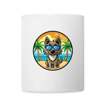 Slovensky Cuvac Chien Race Dessin Animé Lunettes de Soleil Plage - Mug blanc - blanc - Devant