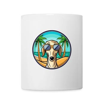 Saluki Dog Breed Cartoon Sunglasses Beach - Mug - white - Front