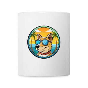Sapsali Dog Breed Cartoon Sunglasses Beach - Mug - white - Front
