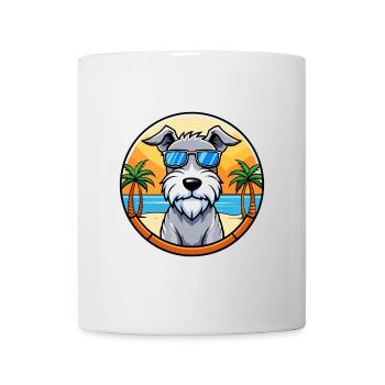 Sealyham Terrier Dog Breed Cartoon Sunglass Beach - Mug - white - Front