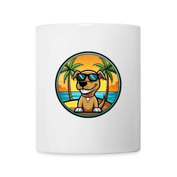 Sloughi Hunderasse Cartoon Sonnenbrille Strand - Tasse - Weiß - Vorne