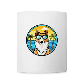 Smooth Collie Hunderasse Cartoon Sonnenbrille Strand - Tasse - Weiß - Vorne