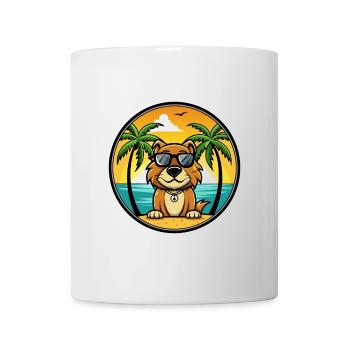 Smaland Hound Hund Rasse Cartoon Sonnenbrille Strand - Tasse - Weiß - Vorne