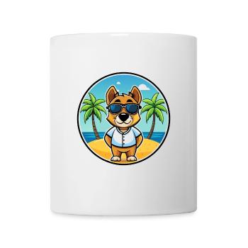 Sporting Lucas Terrier Chien Race Dessin Animé Plage - Mug blanc - blanc - Devant