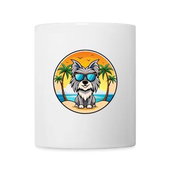 Skye Terrier Hunderasse Cartoon Sonnenbrille Strand - Tasse - Weiß - Vorne