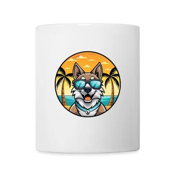 Tamaskan Dog Breed Cartoon Sunglasses Beach - Mug - white - Front