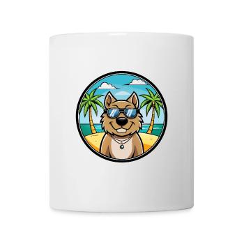 Tosa Hunderasse Cartoon Sonnenbrille Strand - Tasse - Weiß - Vorne