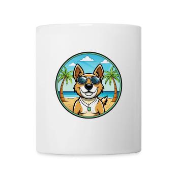 Teddy Roosevelt Terrier Hunderasse Cartoon Strand - Tasse - Weiß - Vorne