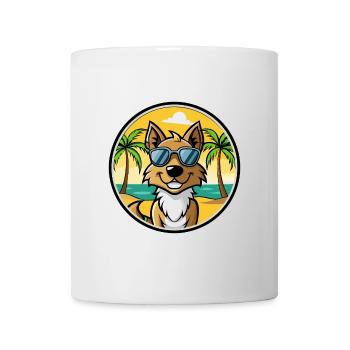 Tyroler Bracke Chien Race Dessin Animé Lunettes de soleil Plage - Mug blanc - blanc - Devant