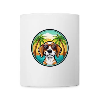 Treeing Walker Coonhound Race Chien Dessin Animé Plage - Mug blanc - blanc - Devant