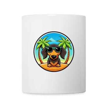 Drahthaardackel Hunderasse Cartoon Sonnenbrille - Tasse - Weiß - Vorne