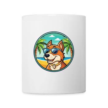 Taigan Dog Breed Cartoon Sunglasses Beach - Mug - white - Front