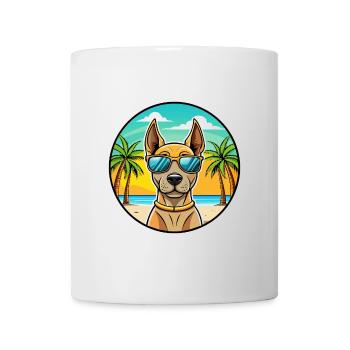 Thai Ridgeback Chien Race Dessin Animé Lunettes De Soleil Plage - Mug blanc - blanc - Devant