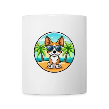 Toy Fox Terrier Chien Race Dessin Animé Lunettes De Soleil Plage - Mug blanc - blanc - Devant