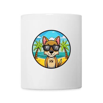 Xiasi Dog Breed Cartoon Sunglasses Beach - Mug - white - Front