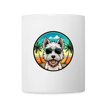 West Highland Terrier Dog Breed Cartoon Sunglasses - Mug - white - Front