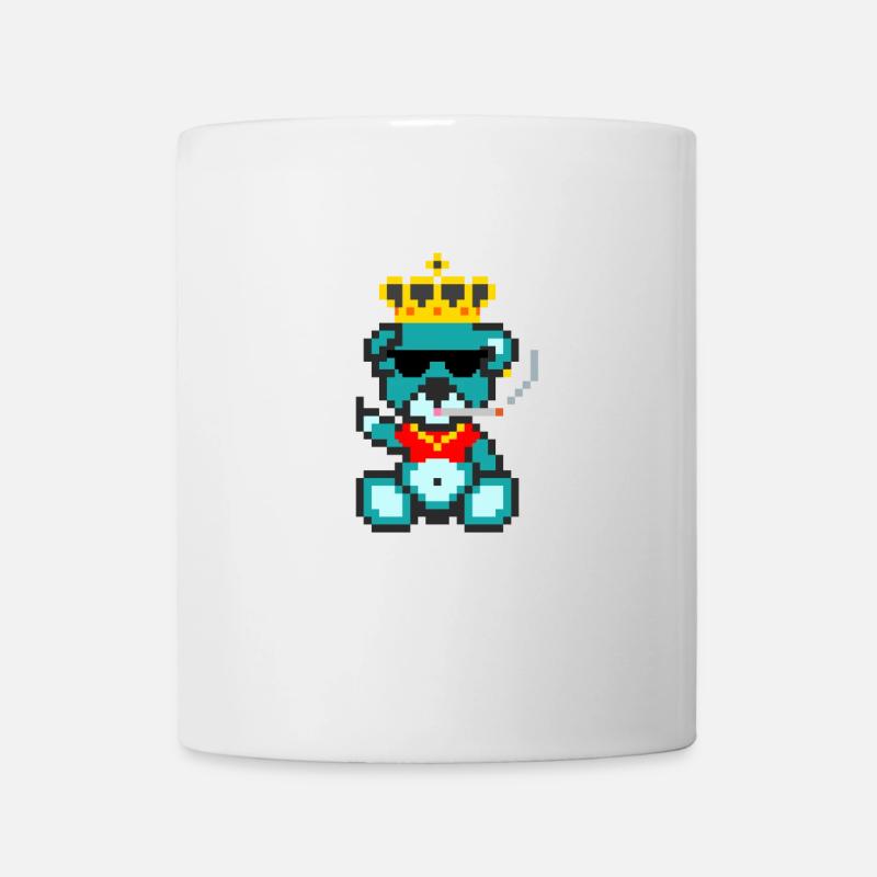 Pixel-Bären-König - Tasse - Weiß