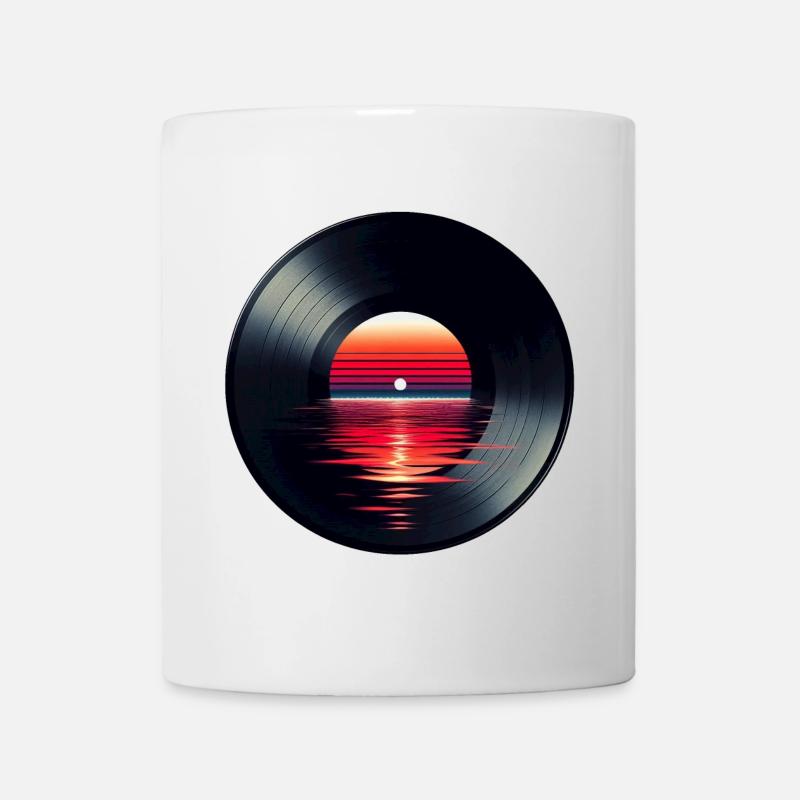 Disque de musique LP vinyle, Retro Sunset - Mug blanc - blanc