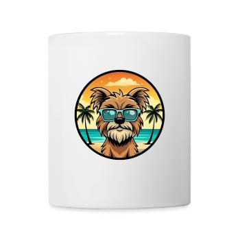 Affenpinscher Dog Breed Cartoon Sunglasses Beach - Mug - white - Front