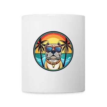 Alpine Mastiff Dog Breed Cartoon Sunglasses Beach - Mug - white - Front
