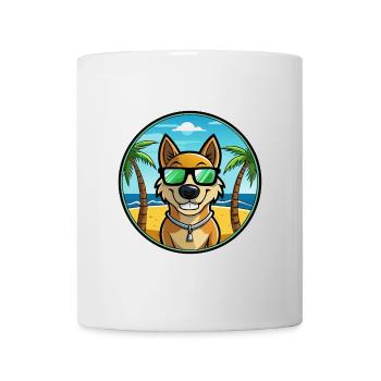 Alano Español Hunderasse Cartoon Sonnenbrille Strand - Tasse - Weiß - Vorne