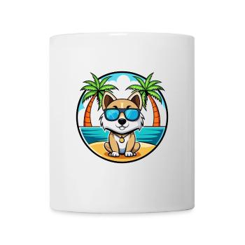Akbash Hunderasse Cartoon Sonnenbrille Strand - Tasse - Weiß - Vorne