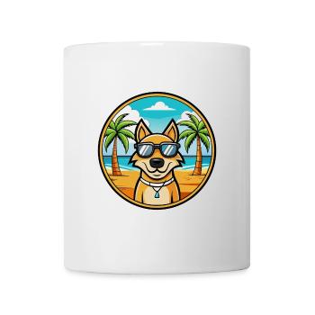 Ariegeois Chien Race Dessin Animé Lunettes de Soleil Plage - Mug blanc - blanc - Devant
