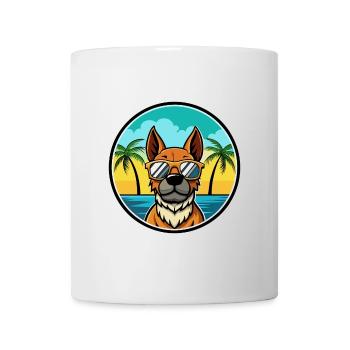 Aryan Molossus Chien Race Dessin Animé Lunettes De Soleil Plage - Mug blanc - blanc - Devant