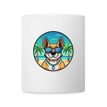 Australian Cattle Dog Breed Cartoon Sunglass Beach - Mug - white - Front