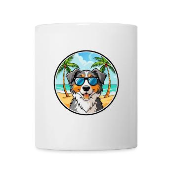Lunettes de soleil de race de chien de berger australien - Mug blanc - blanc - Devant