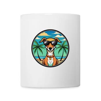 Azawakh Chien Race Dessin Animé Lunettes De Soleil Plage - Mug blanc - blanc - Devant