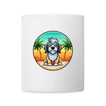 Basset Griffon Vendéen Hunderasse Cartoon Beach - Tasse - Weiß - Vorne