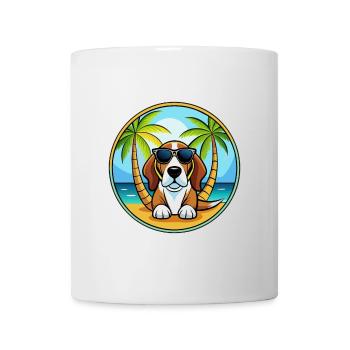 Basset Artesien Normand Dog Breed Cartoon Beach - Mug - white - Front