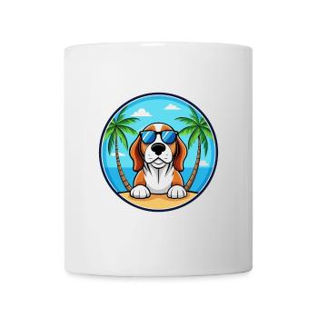 Basset Bleu De Gascogne Dog Breed Cartoon Beach - Mug - white - Front