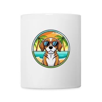 Beagle Harrier Hunderasse Cartoon Sonnenbrille Strand - Tasse - Weiß - Vorne