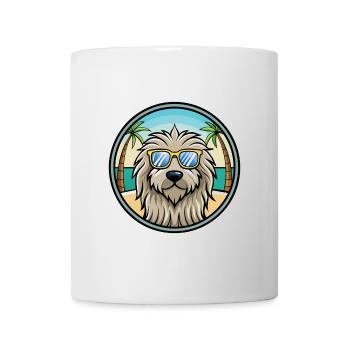 Bergamasco Dog Breed Cartoon Sunglasses Beach - Mug - white - Front