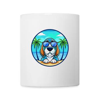 Blue Gascony Basset Dog Breed Cartoon Sunglasses - Mug - white - Front