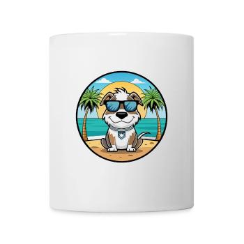 Argentino Chien Race Dessin Animé Lunettes De Soleil Plage - Mug blanc - blanc - Devant