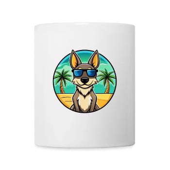 Australian Kelpie Dog Breed Cartoon Sunglass Beach - Mug - white - Front
