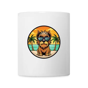 Lunettes de soleil de dessin animé de race de chien griffon belge plage - Mug blanc - blanc - Devant