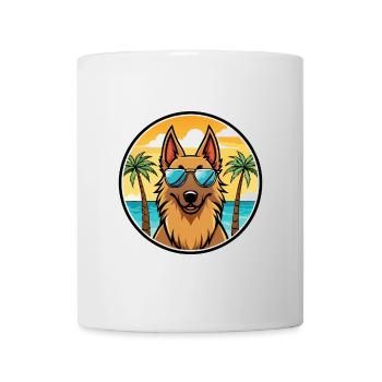 Belge Tervuren Chien Race Dessin Animé Lunettes De Soleil Plage - Mug blanc - blanc - Devant