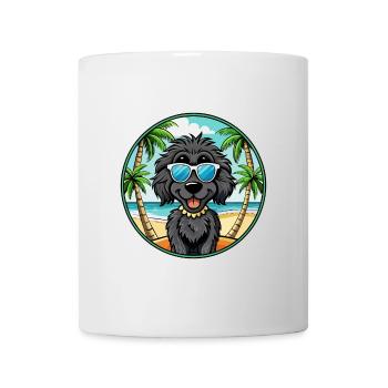 Lunettes de soleil de dessin animé de race de chien terrier russe noir - Mug blanc - blanc - Devant