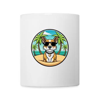 Braque Auvergne Dog Breed Cartoon Sunglasses Beach - Mug - white - Front