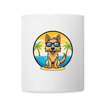 Berger Picard Chien Race Dessin Animé Lunettes de Soleil Plage - Mug blanc - blanc - Devant