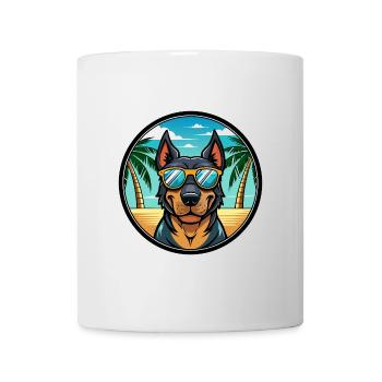 Beauceron Dog Breed Cartoon Sunglasses Beach - Mug - white - Front