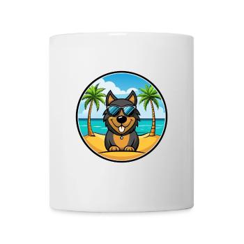 Lunettes de soleil de race de chien de chien de la Forêt-Noire - Mug blanc - blanc - Devant