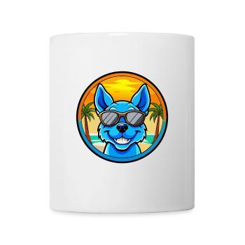 Blue Heeler Hunderasse Cartoon Sonnenbrille Strand - Tasse - Weiß - Vorne